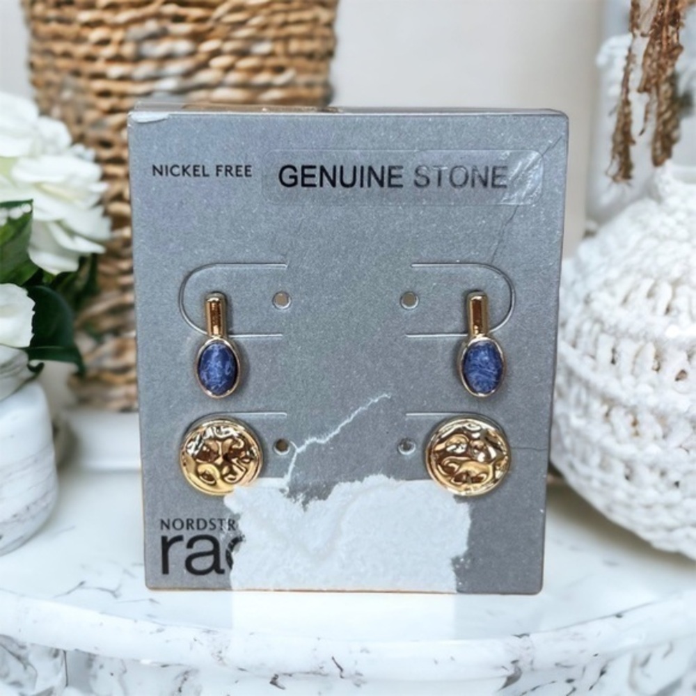 Nordstrom NWT Earring Sets Nickel Free Genuine Stone
